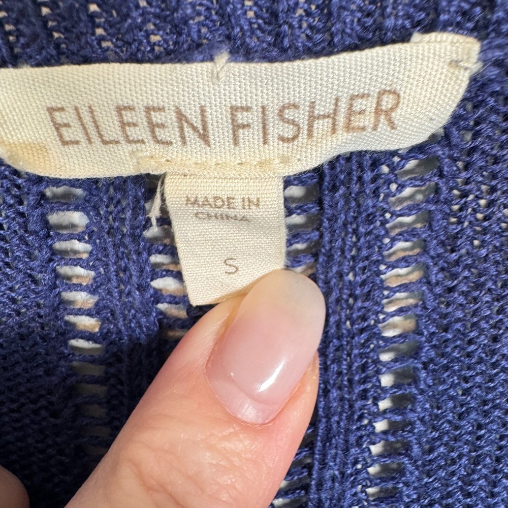 Eileen Fisher Linen Sweater‎ Size Small Purple Popover Breathable Beach Coastal - Picture 3 of 7